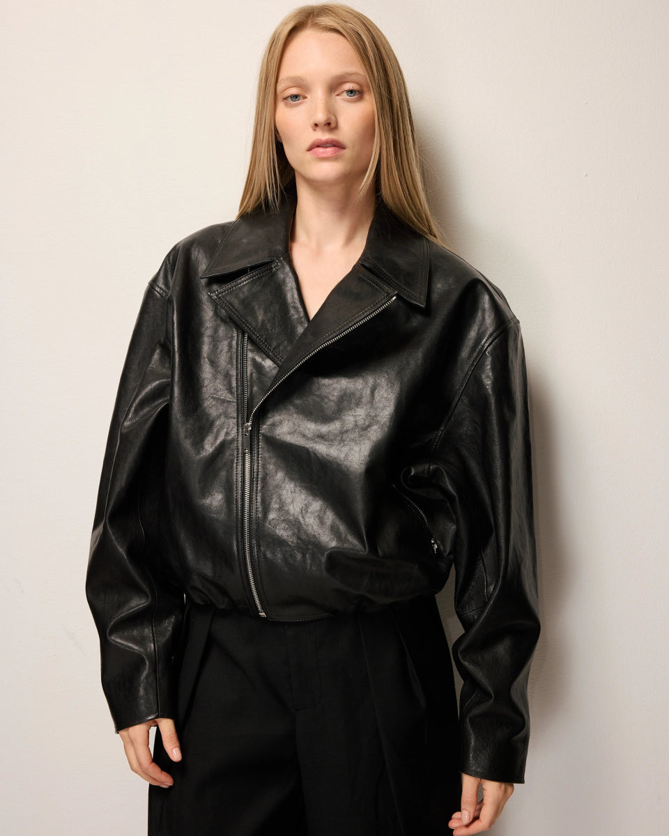 Leather Moto Jacket | Black