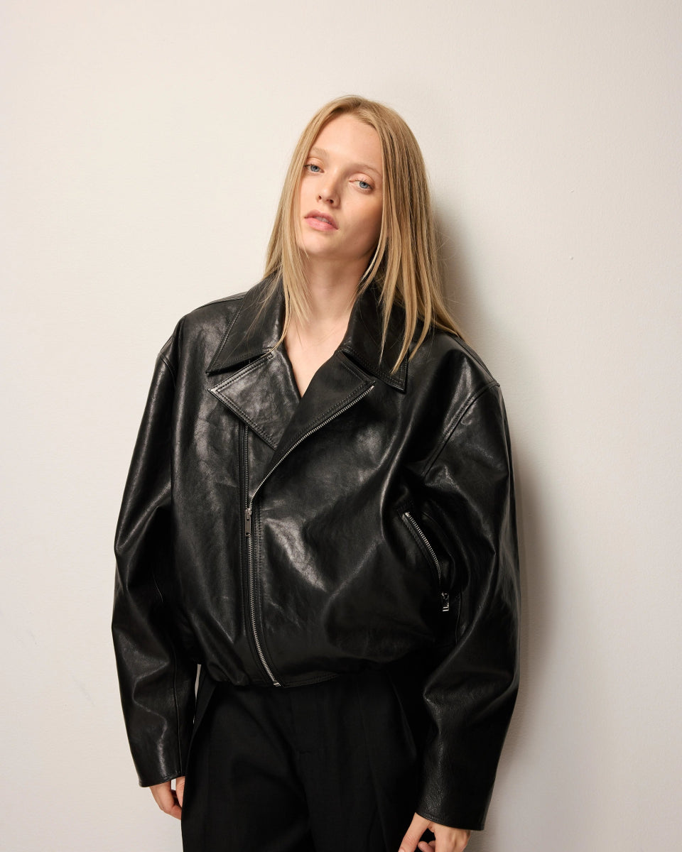 Leather Moto Jacket | Black