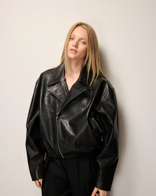 Leather Moto Jacket | Black