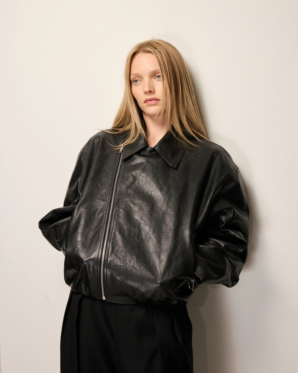 Leather Moto Jacket | Black