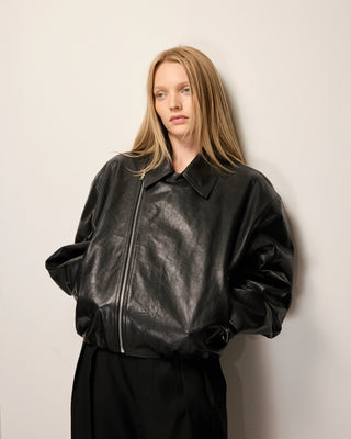 Leather Moto Jacket | Black