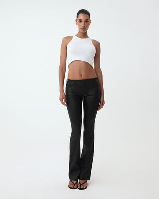 The Perfect Low-Rise Pant | Black Leather