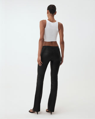 Cropped Raw Hem Rib Tank | White
