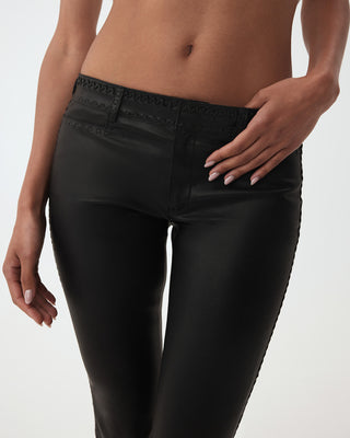 The Perfect Low-Rise Pant | Black Leather