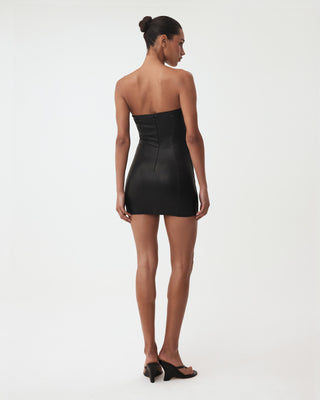 After Hours Micro Mini Dress | Black Leather