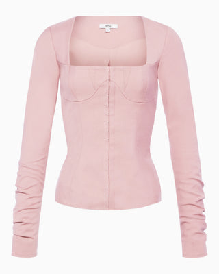Long Sleeve Corset Top | Blush