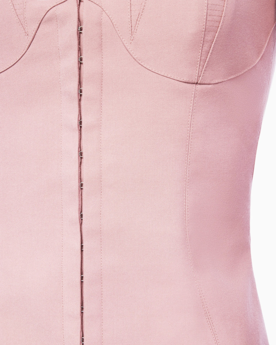 Long Sleeve Corset Top | Blush