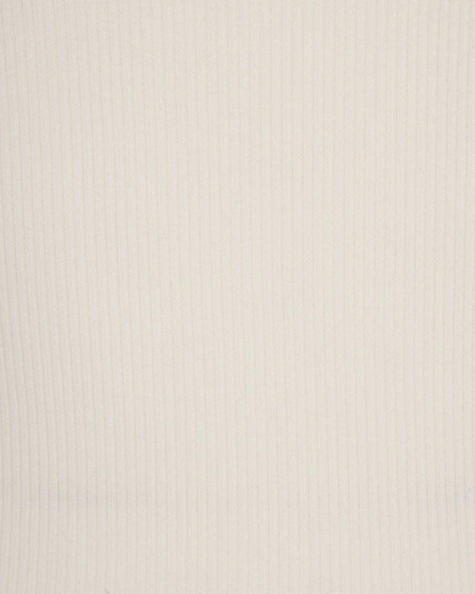 Long Sleeve Ribbed Tee | Ecru