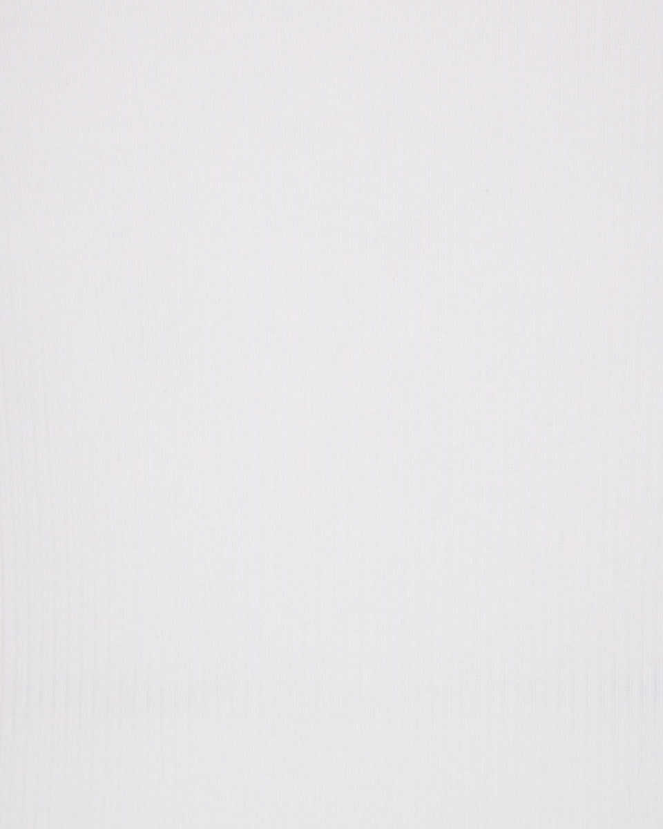 Long Sleeve Ribbed Tee | White