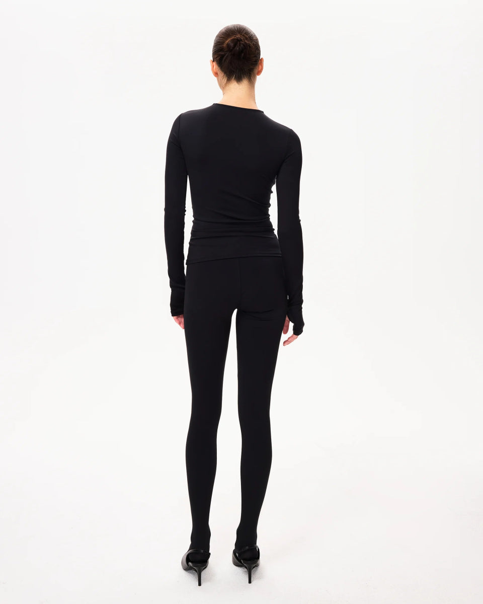 Long Sleeve Thumb Hole Tee | Black