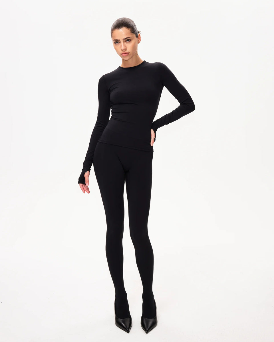 Long Sleeve Thumb Hole Tee | Black