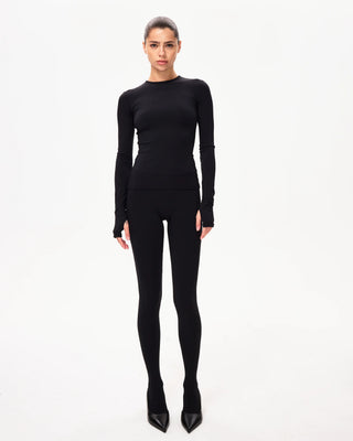Long Sleeve Thumb Hole Tee | Black