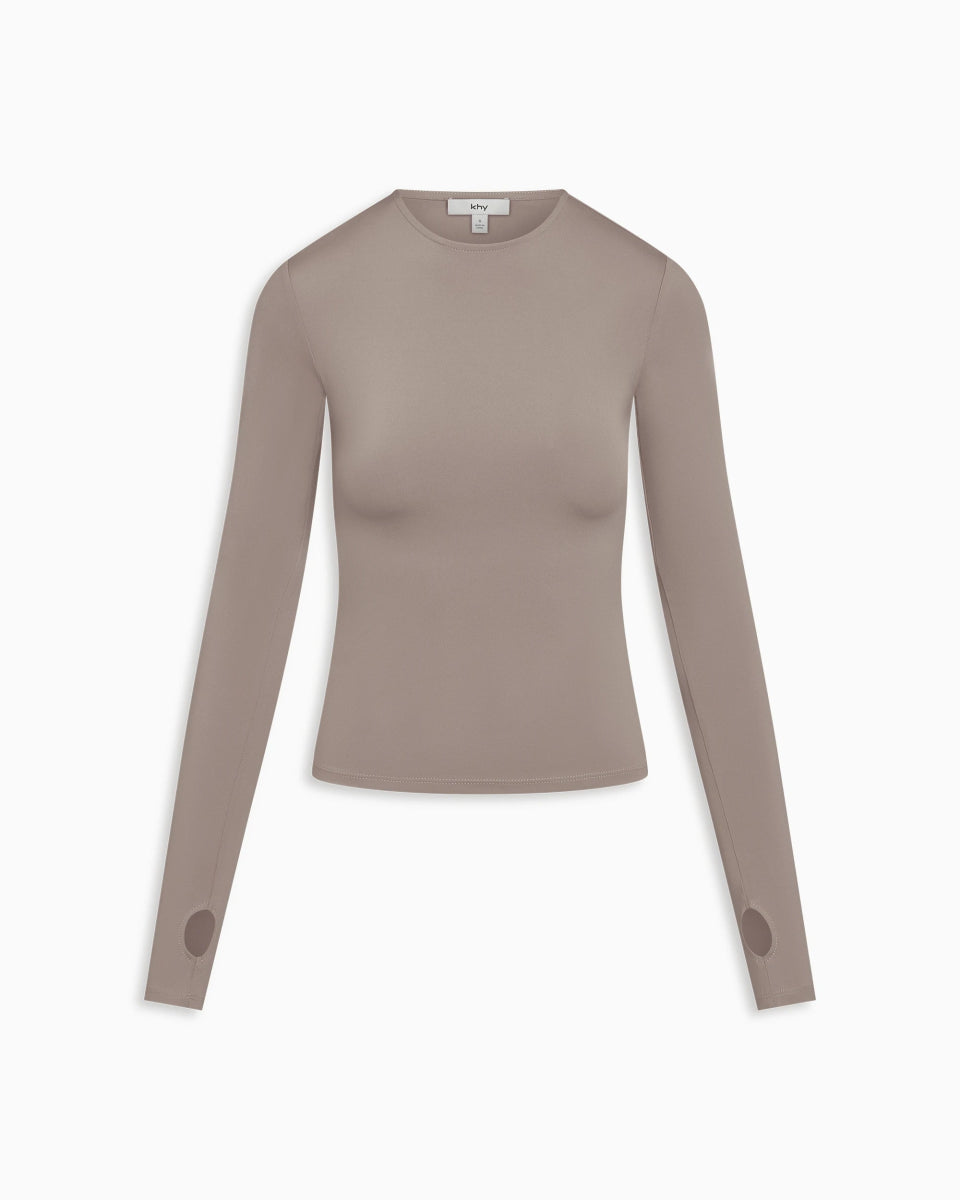 Long Sleeve Thumb Hole Tee | Cement