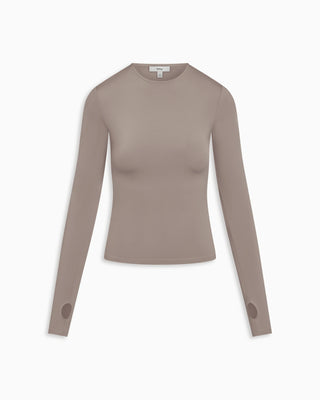 Long Sleeve Thumb Hole Tee | Cement