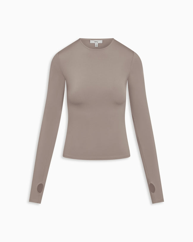 Long Sleeve Thumb Hole Tee | Cement