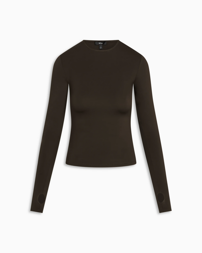 Long Sleeve Thumb Hole Tee | Chocolate