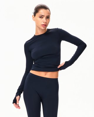 Long Sleeve Thumb Hole Tee | Midnight