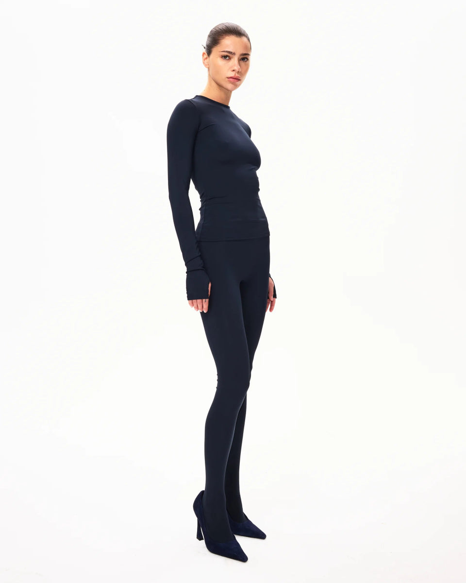 Long Sleeve Thumb Hole Tee | Midnight