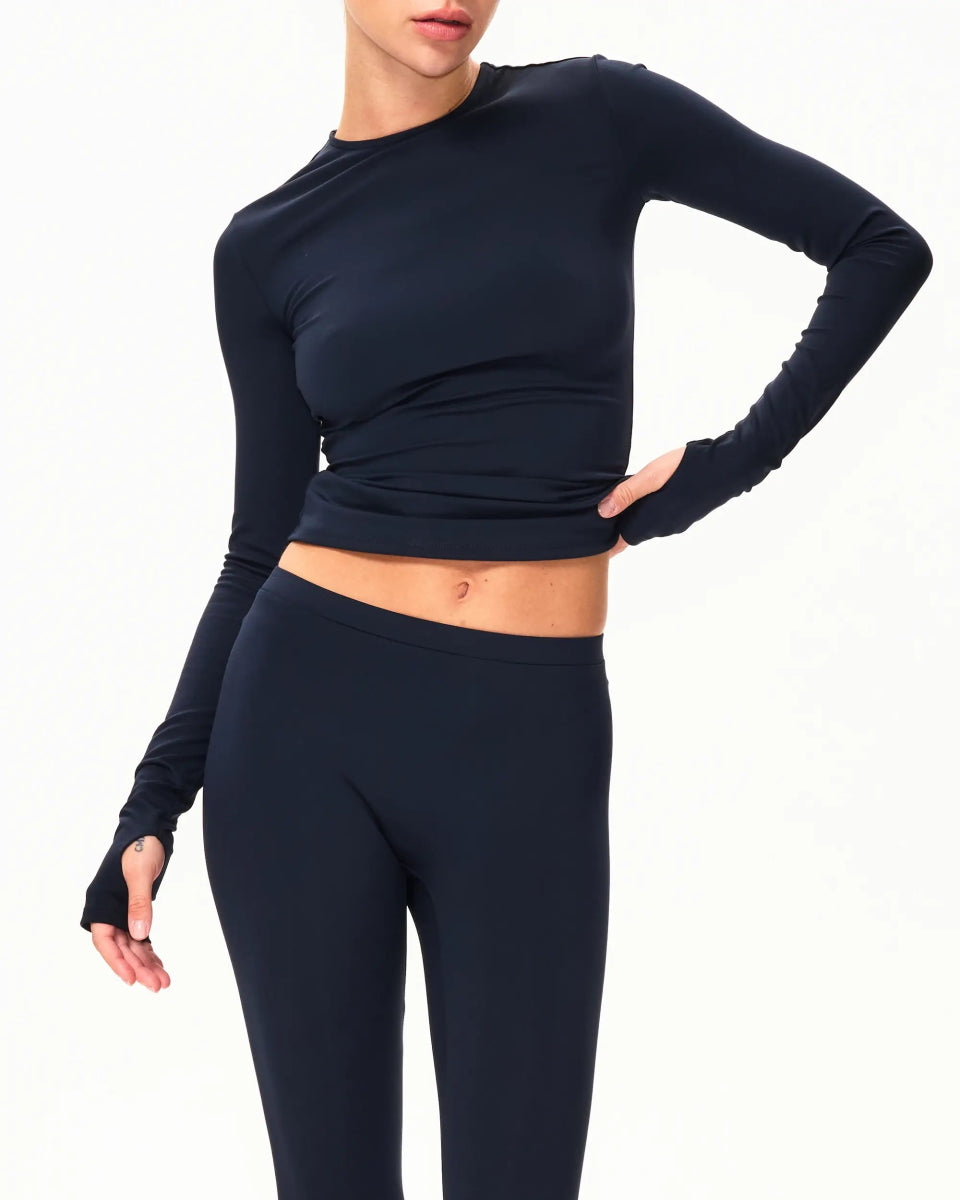 Long Sleeve Thumb Hole Tee | Midnight
