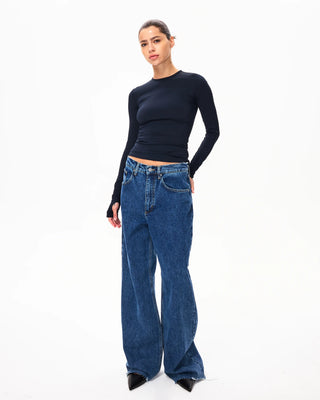 Long Sleeve Thumb Hole Tee | Midnight