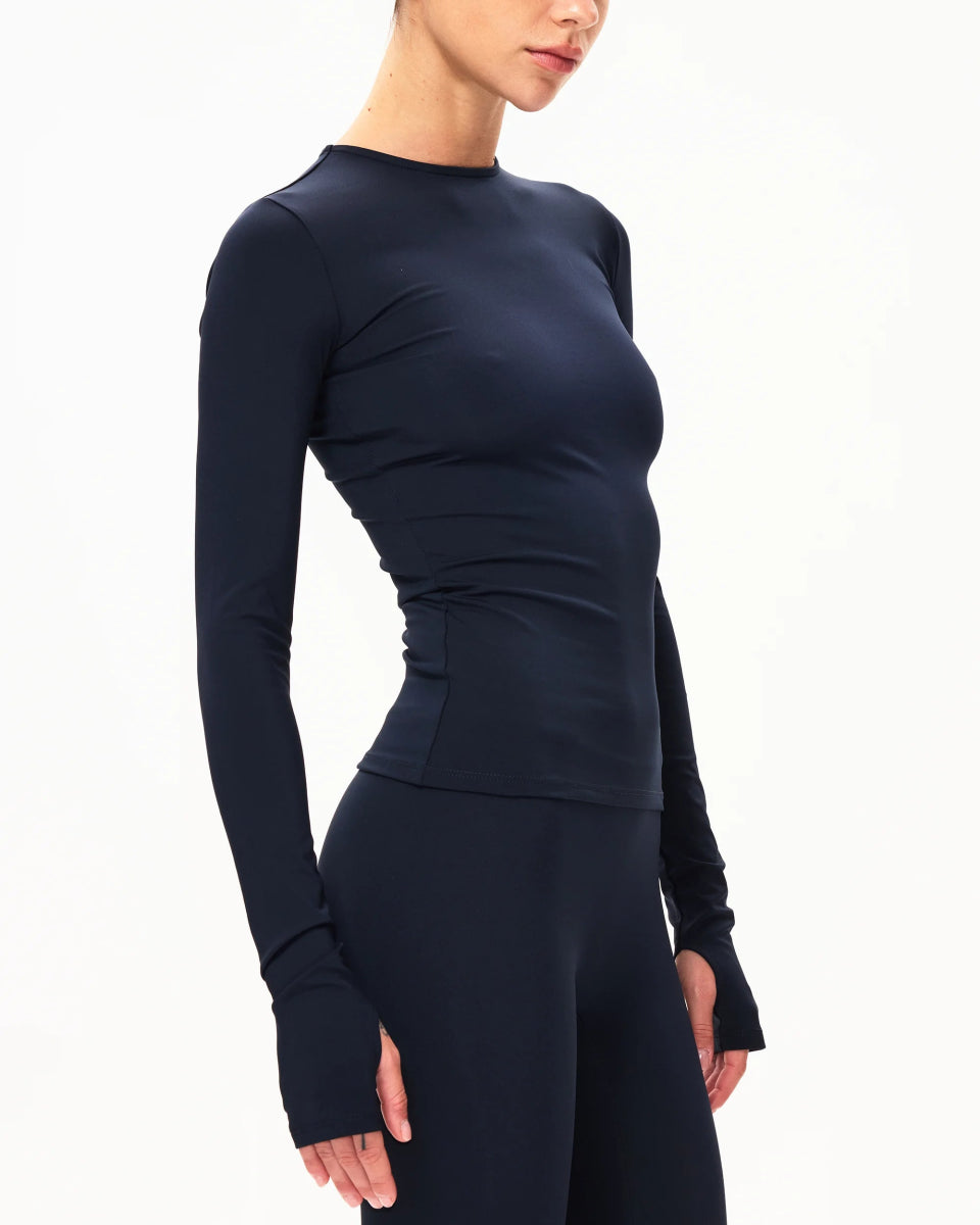 Long Sleeve Thumb Hole Tee | Midnight