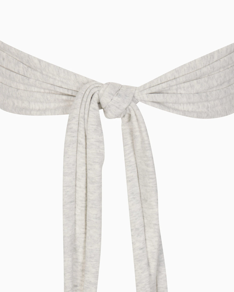 Long Sleeve Wrap Top | Light Heather Grey