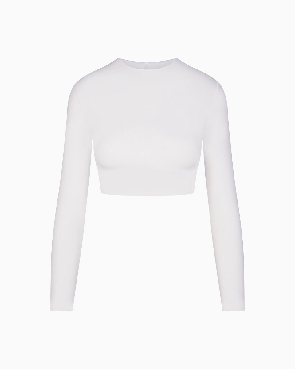 Long Sleeve Wrap Top | White