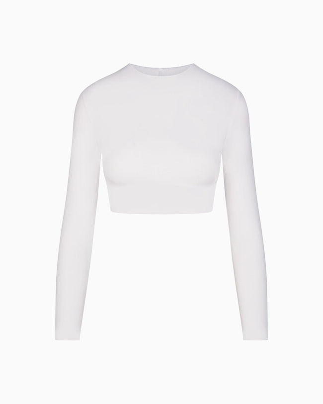 Long Sleeve Wrap Top | White