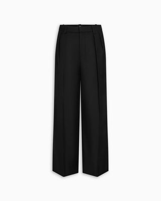 Low Rise Pleated Trouser | Black
