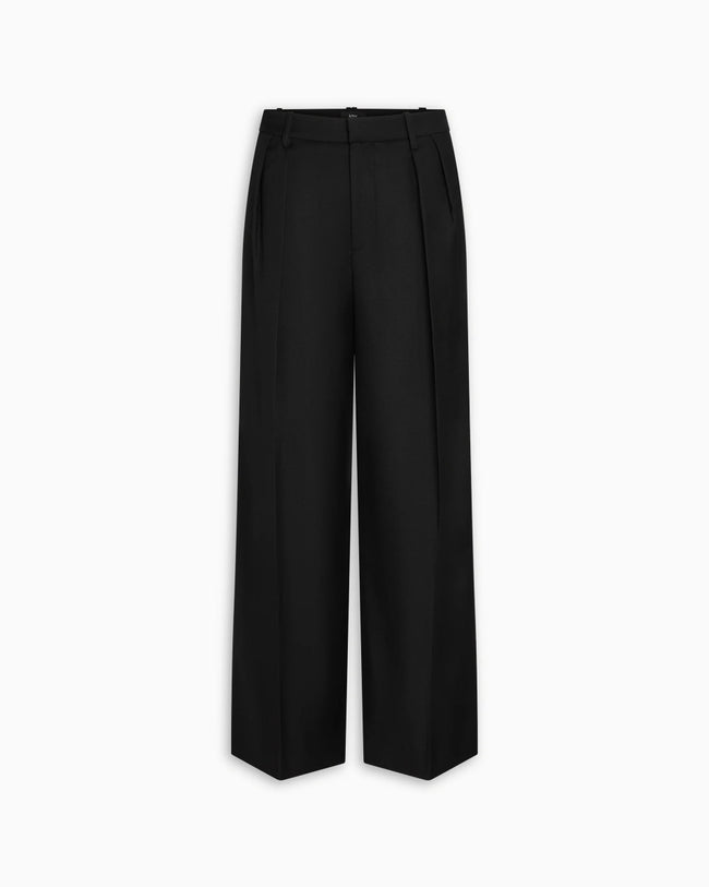 Low Rise Pleated Trouser | Black