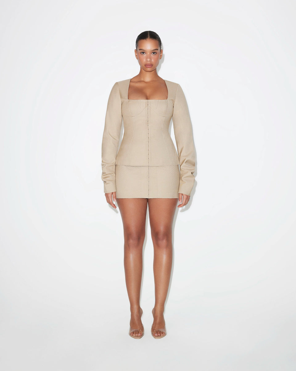 Mini Corset Skirt | Sand