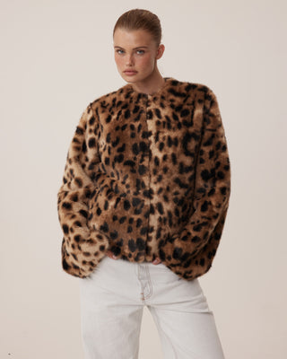 Signature Faux Fur Jacket | Leopard