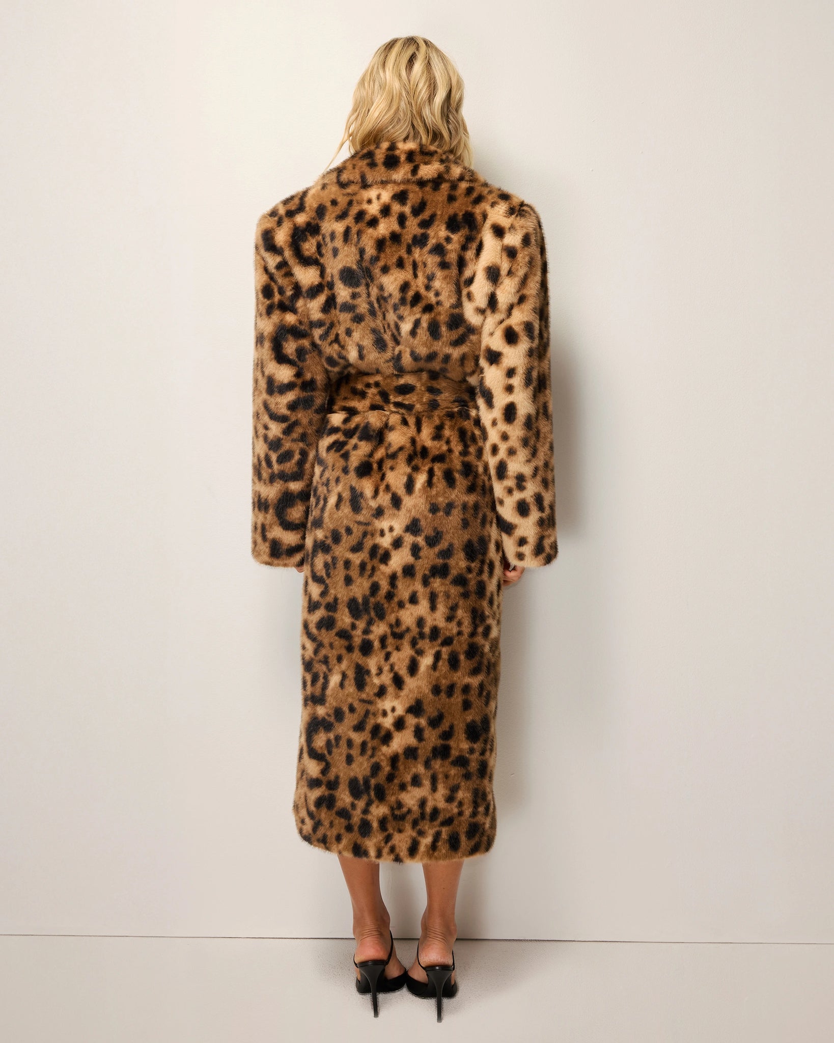 Leopard Print Faux Fur Coat Stretch | Khy