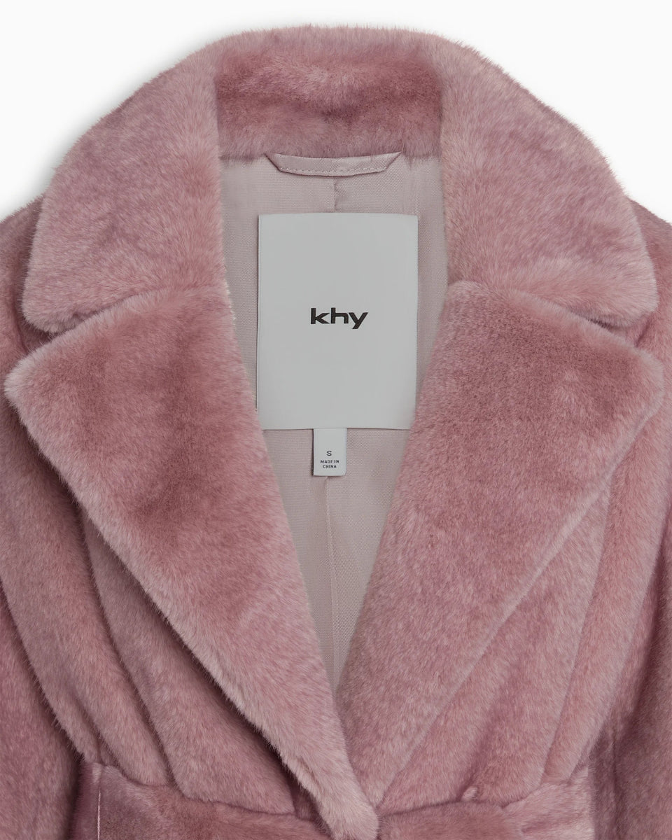 Signature Faux Fur Coat | Powder Pink