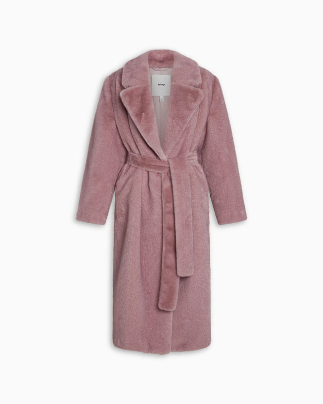 Signature Faux Fur Coat | Powder Pink
