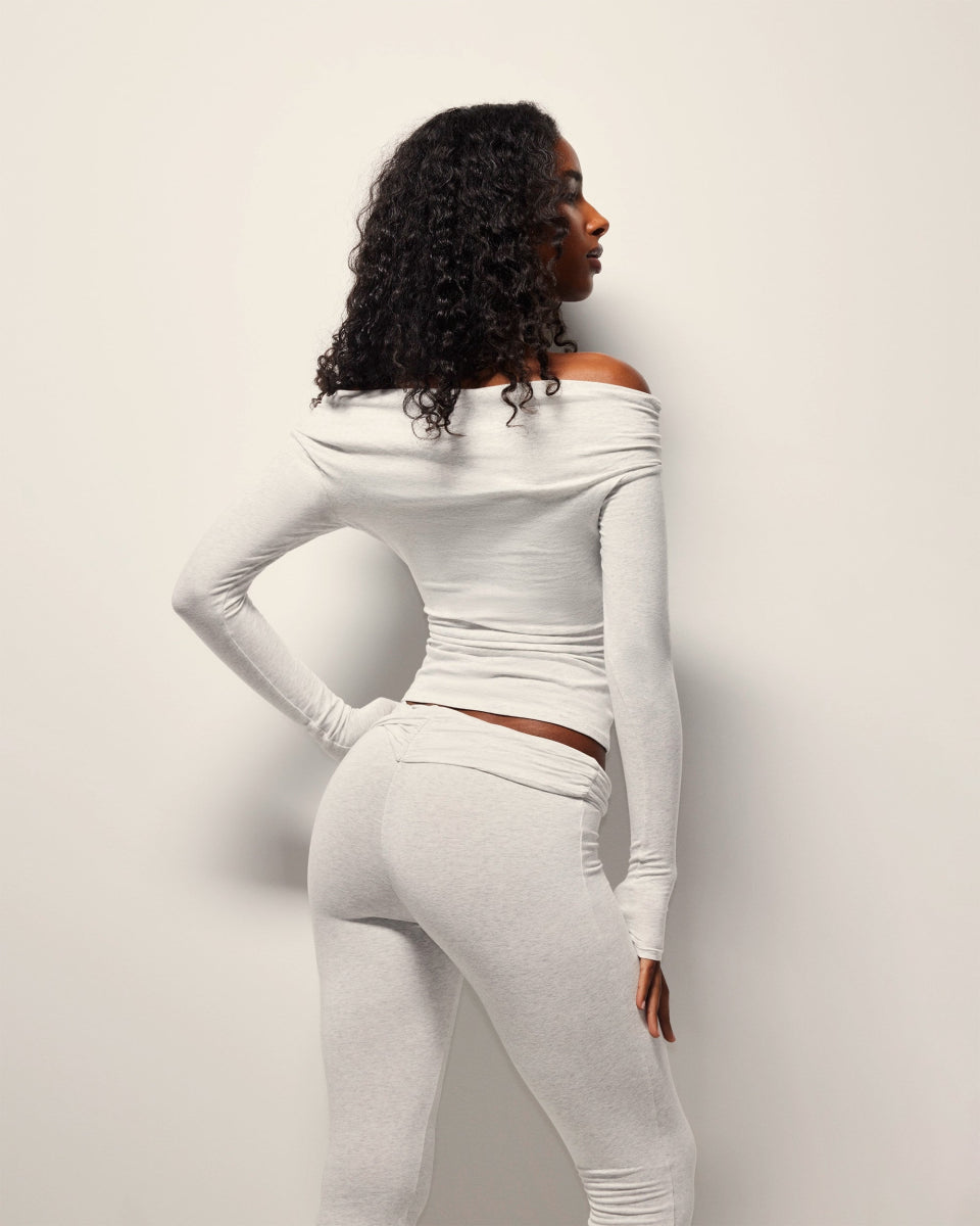 Off The Shoulder Long Sleeve | Heather Grey