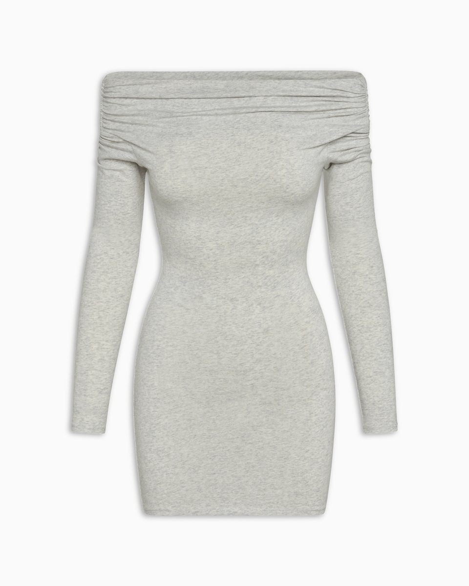 Off The Shoulder Mini Dress | Heather Grey