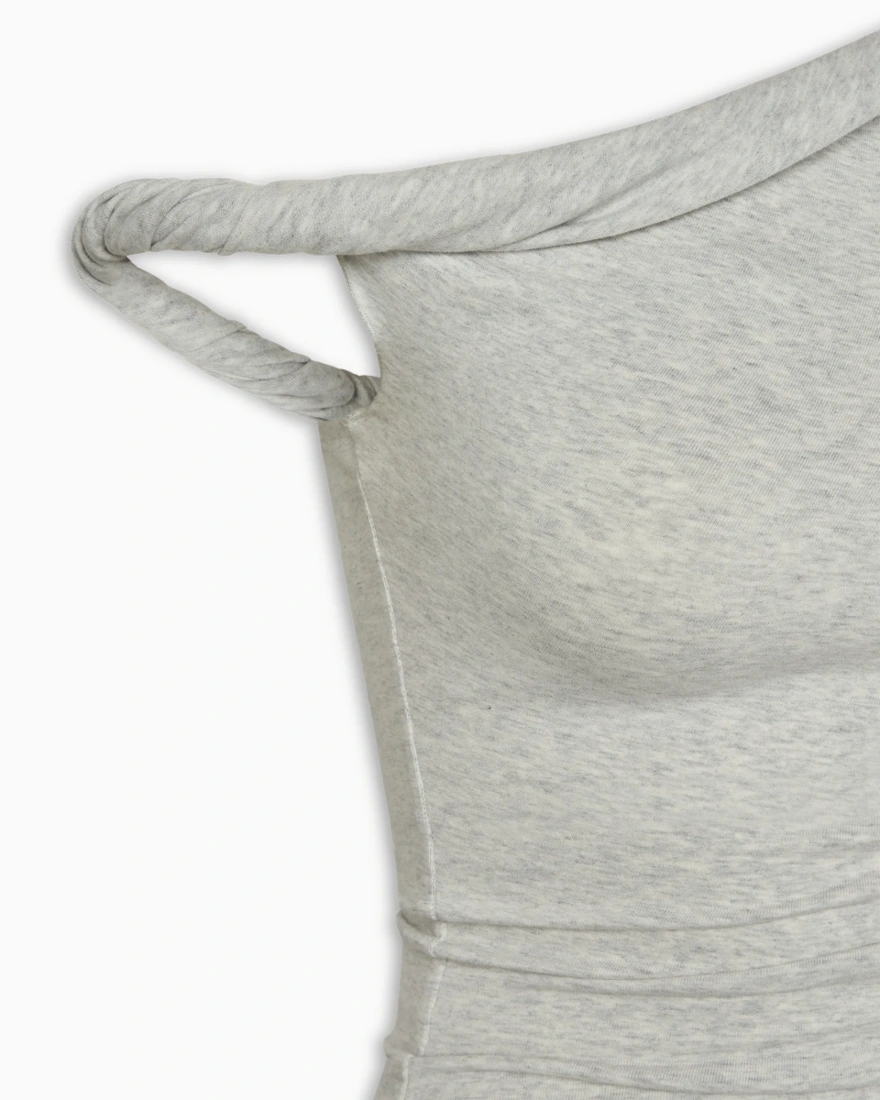 Off The Shoulder Twisted Catsuit | Heather Grey