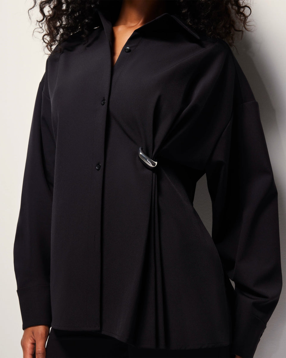 Pierced Button Down | Black