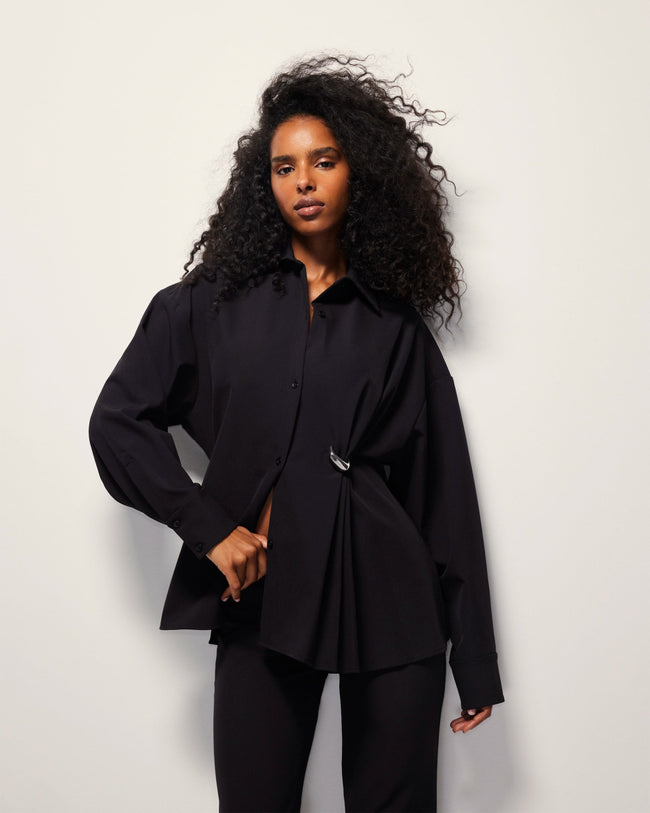 Pierced Button Down | Black