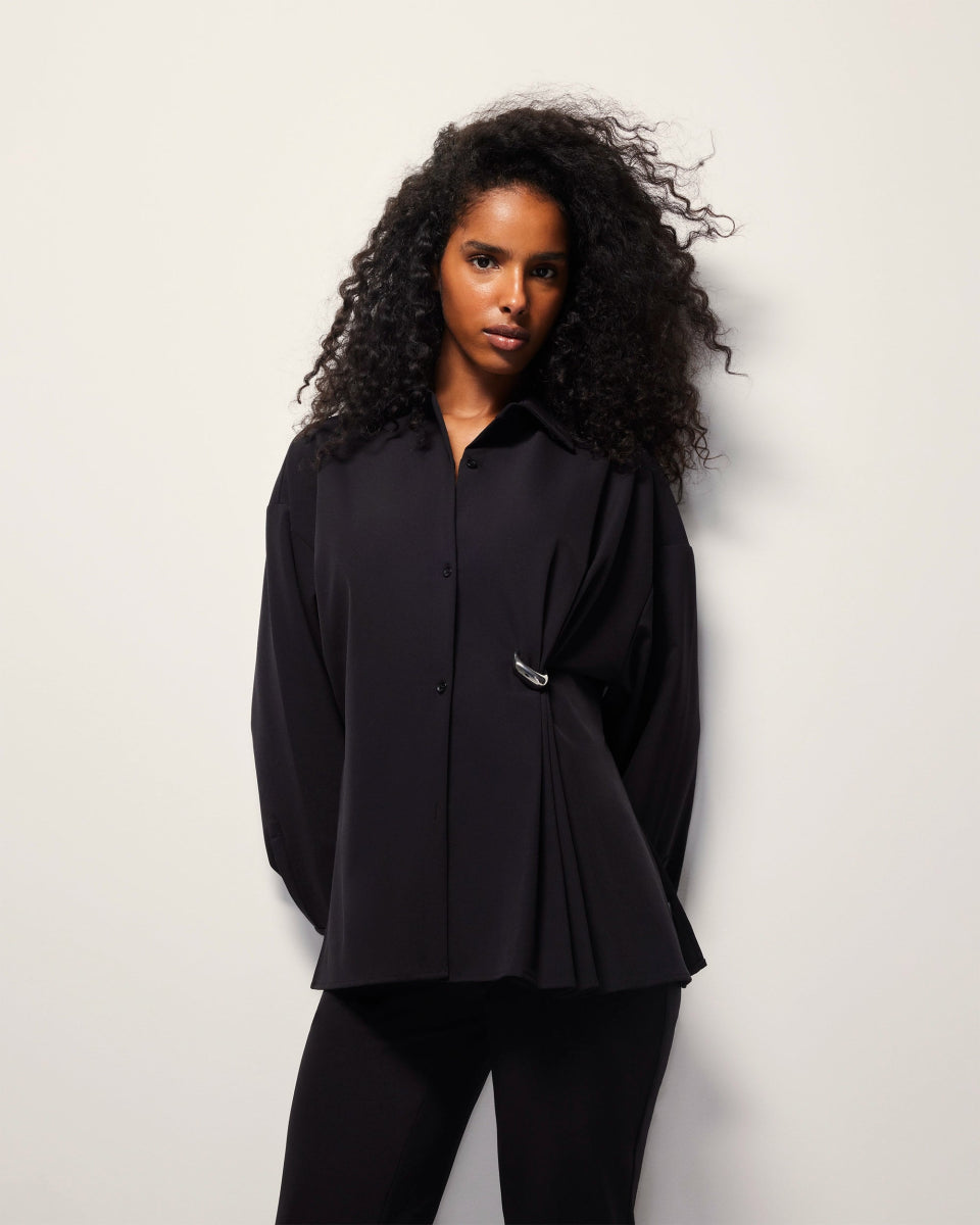 Pierced Button Down | Black