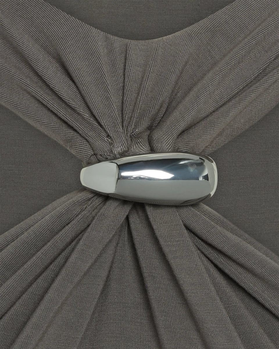 Pierced Halter Bodysuit | Slate