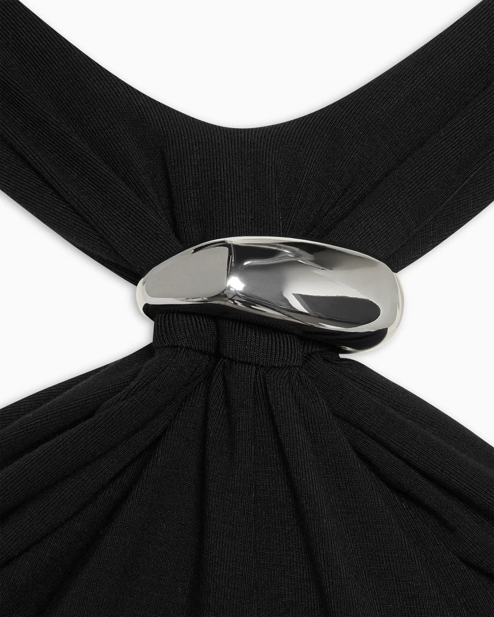 Pierced Halter Maxi Dress | Black