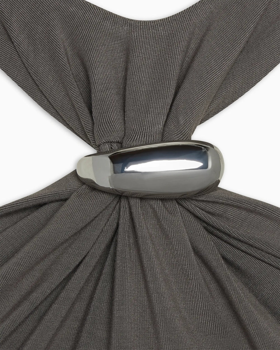 Pierced Halter Maxi Dress | Slate