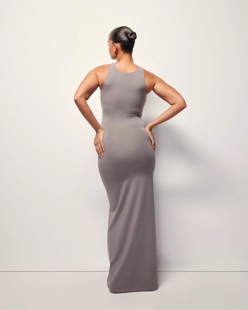 Pierced Halter Maxi Dress | Slate
