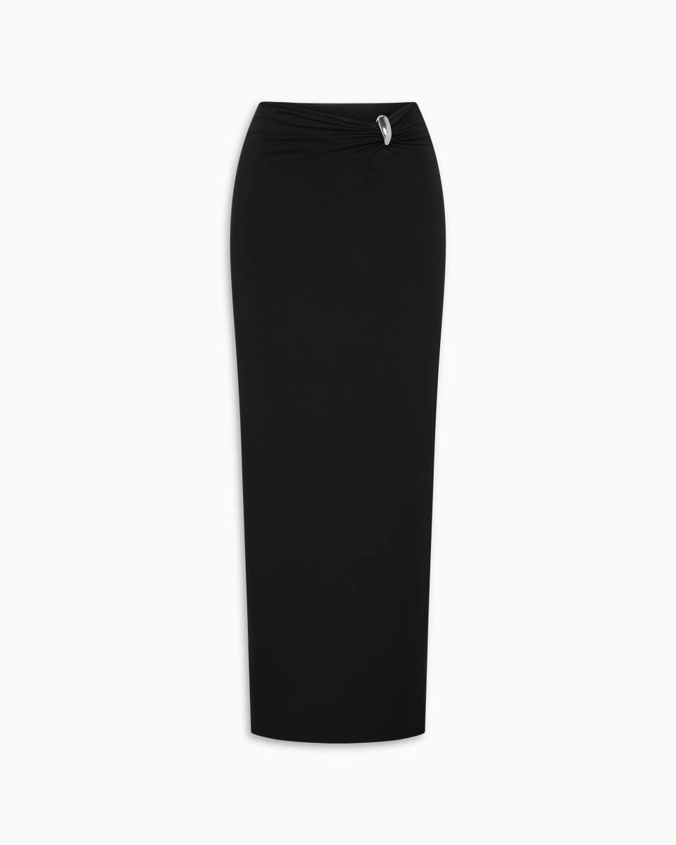 Pierced Maxi Skirt | Black