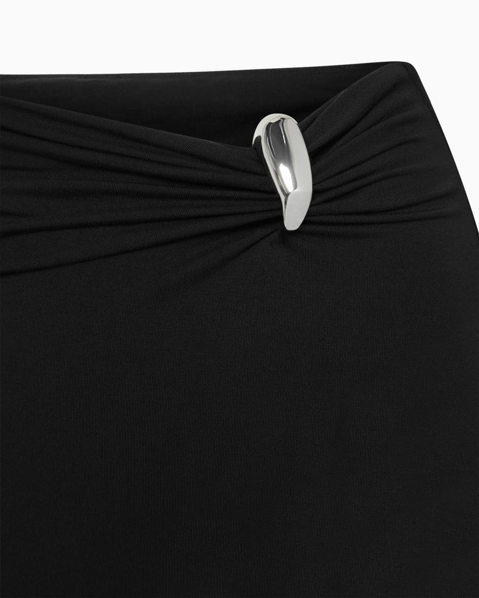 Pierced Maxi Skirt | Black