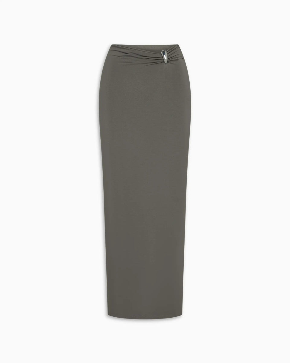Pierced Maxi Skirt | Slate
