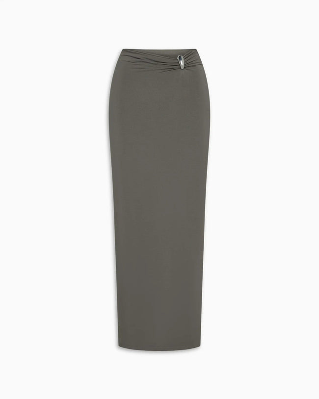 Pierced Maxi Skirt | Slate