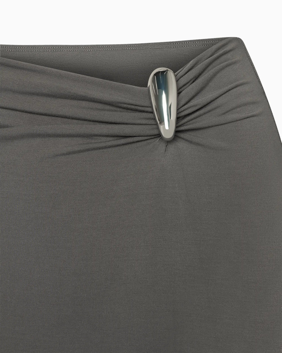 Pierced Maxi Skirt | Slate